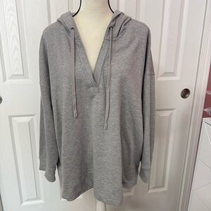 NWT Jane & Delancey Gray V Neck Pullover Sweatshirt Hoodie Plus Size 3X #2182
